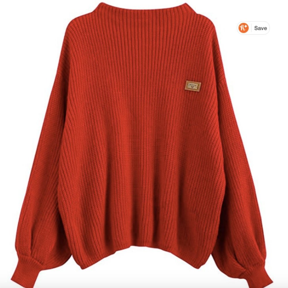 Zaful Red Knit Bubble Sweater
